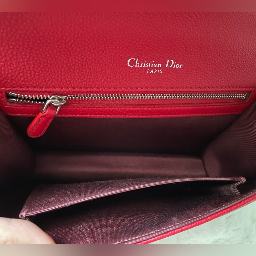 Christian Dior Grained Calfskin Diorama Small Red Crossbody - Picture 13 of 13